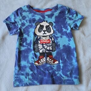 5T Prime Threads Savage Panda Bear Tye Dye Short Sleeved Boys Top